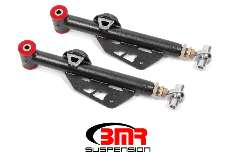 Bmr 99-04 Ford Mustang Adj. Lower Control Arms Poly/Rod End Combo - Black Hammertone 1