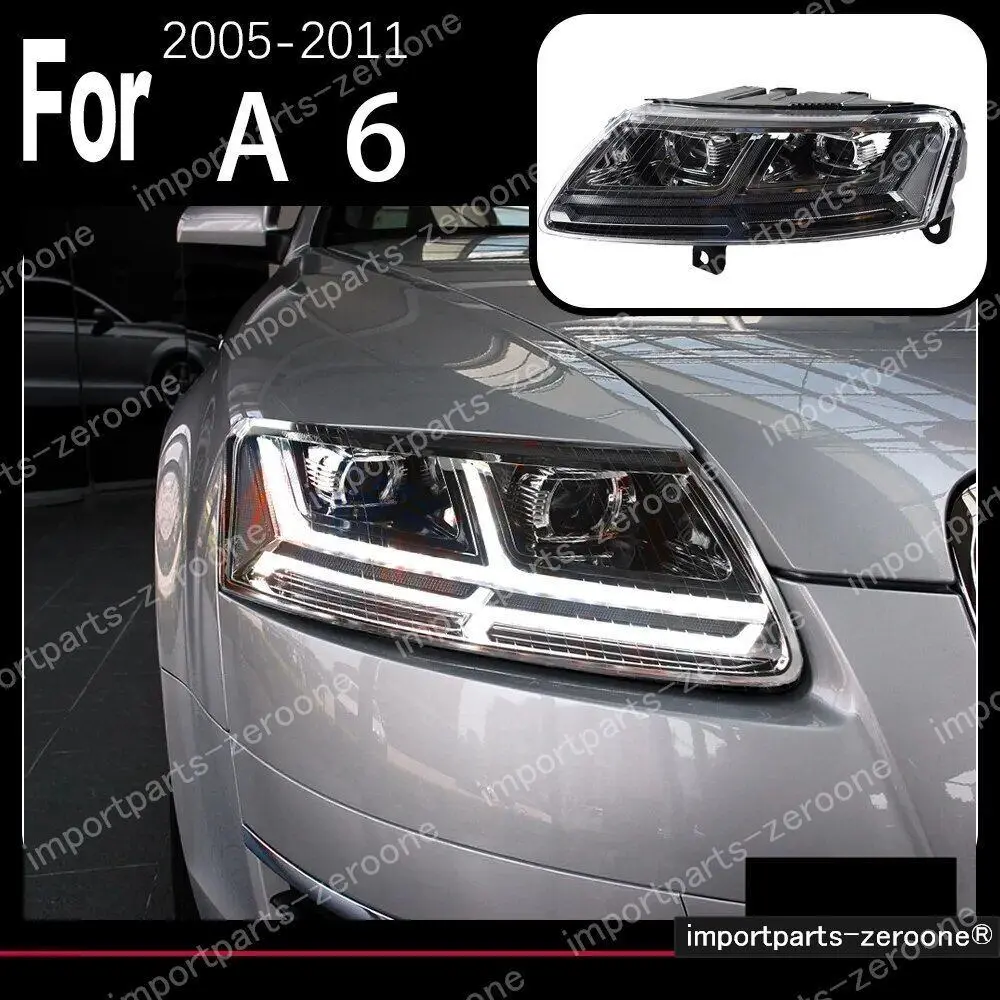 アウディ　A6 C5　C6　2005～2011　アップグレードヘッドライト　　アニメーション付　右ハンドル用　Full 　-Had-1095 1