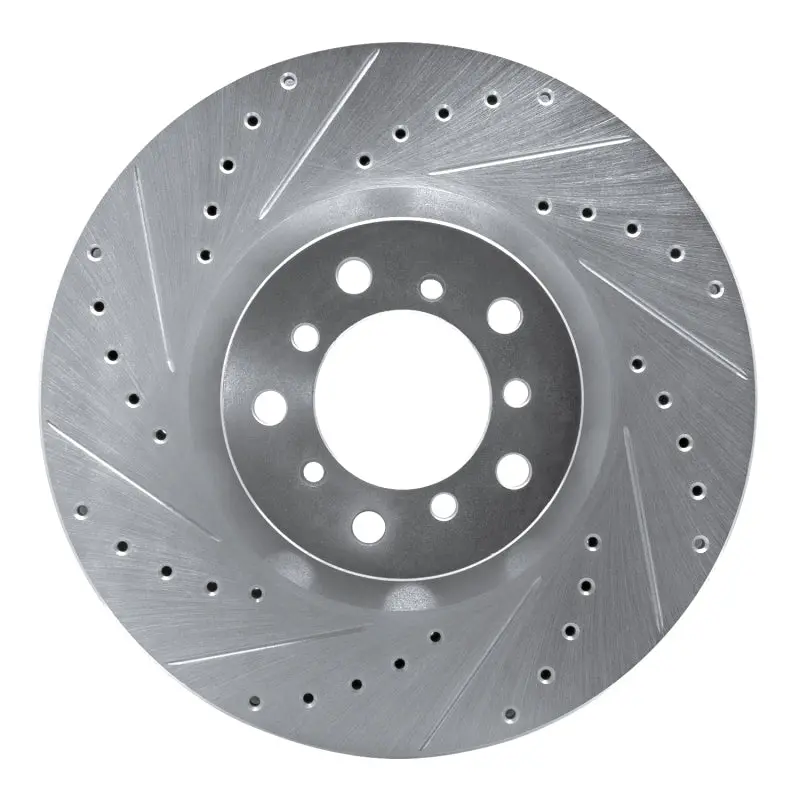 R1 00-03 Bmw M5 Right Front Drilled & Slotted Silver Brake Rotor 1