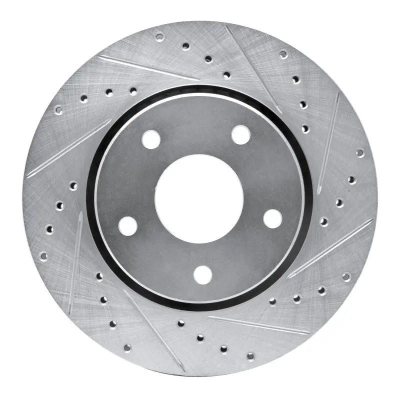 R1 08-16 Chrysler Town & Country Front Right Drilled & Slotted Silver Brake Rotor 1