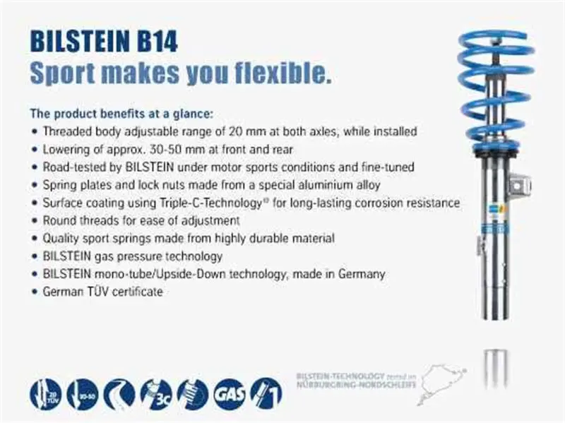 Bilstein B14 2003 Bmw 530I Base Sedan Front And Rear Suspension Kit 1