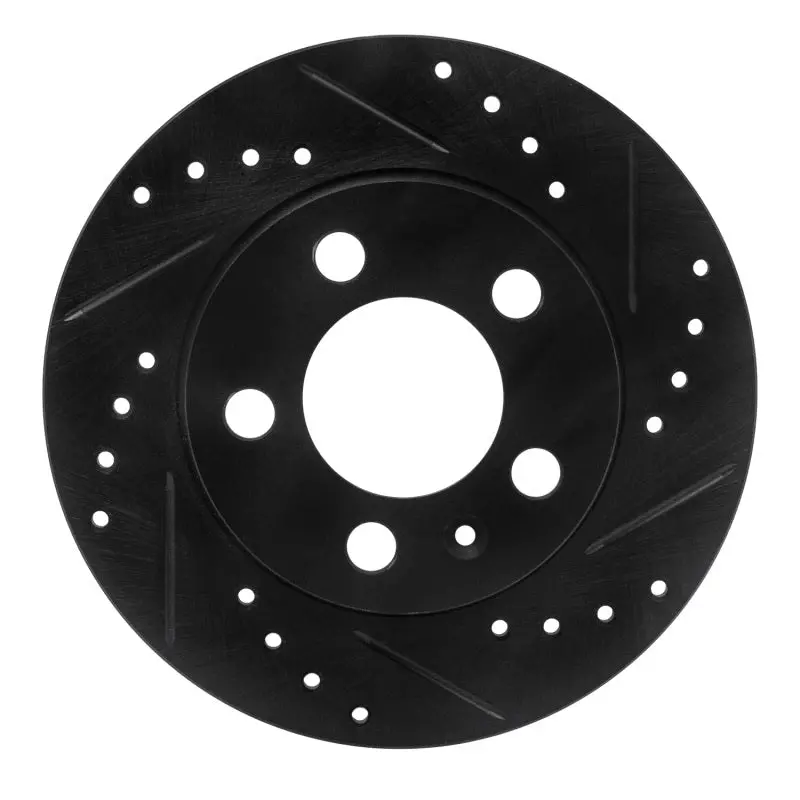 R1 01-06 Audi Tt Quattro Rear Right Drilled & Slotted Black Brake Rotor 1