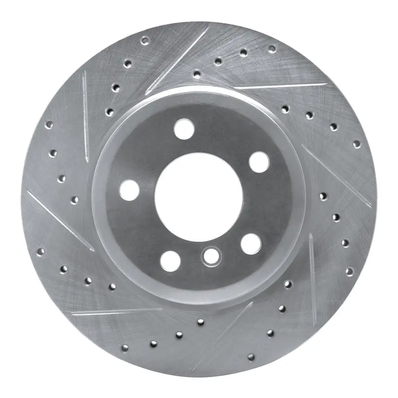 R1 04-10 Bmw X3 Front Left Drilled & Slotted Silver Brake Rotor 1