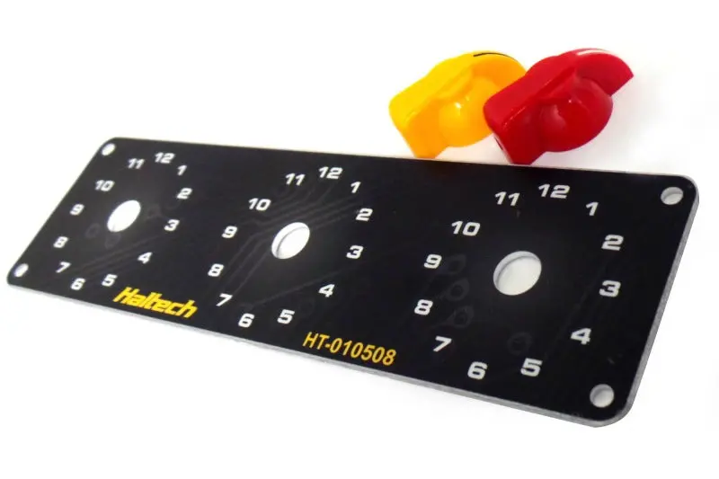 Haltech Triple Switch Panel Kit W/Yellow & Red Knobs 1