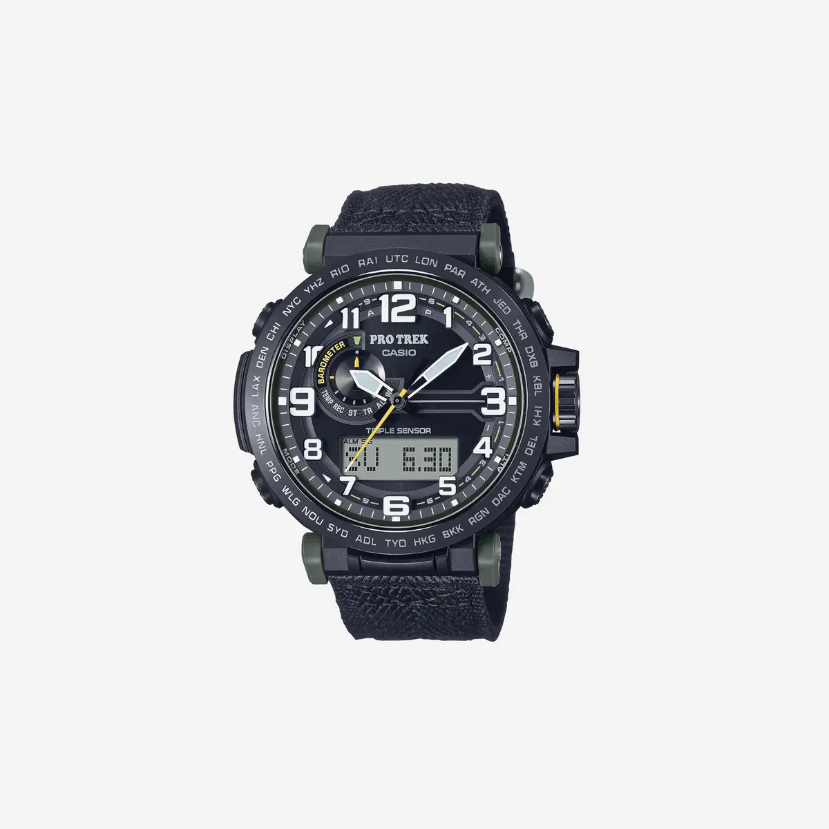 Casio Prg601 Series / Pro Trek / 100M Wr / 1/100 Sec Stop Watch / Compass/Alt/Baro-Thermo / Tough Solar Power/Atomic Timekeeping / 1-100 Sec Stopwatch / Countdown Timer / World Time 1