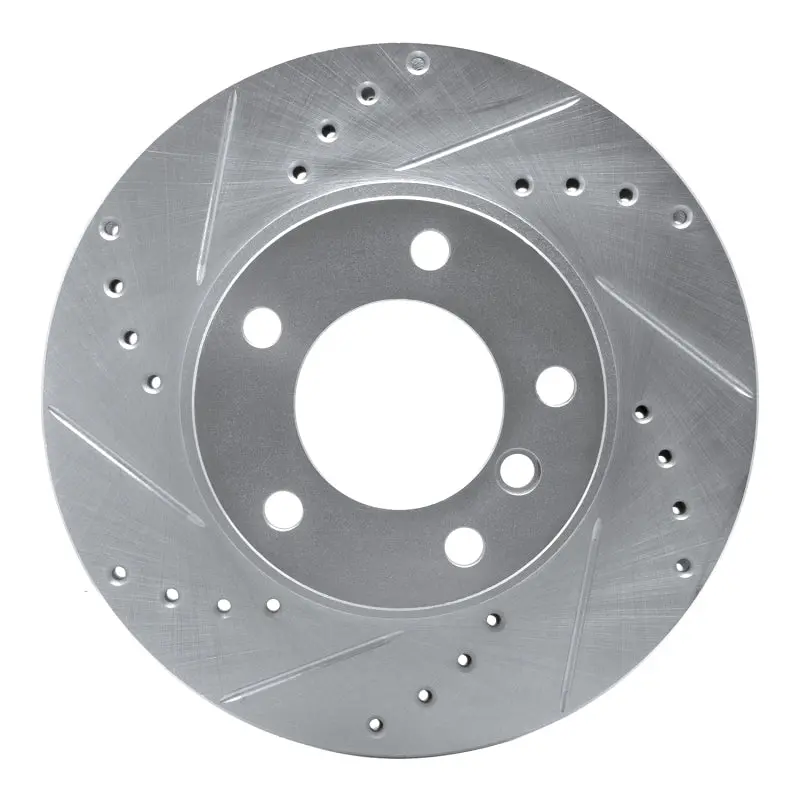 R1 91-06 Bmw 323I Front Left Drilled & Slotted Silver Brake Rotor 1