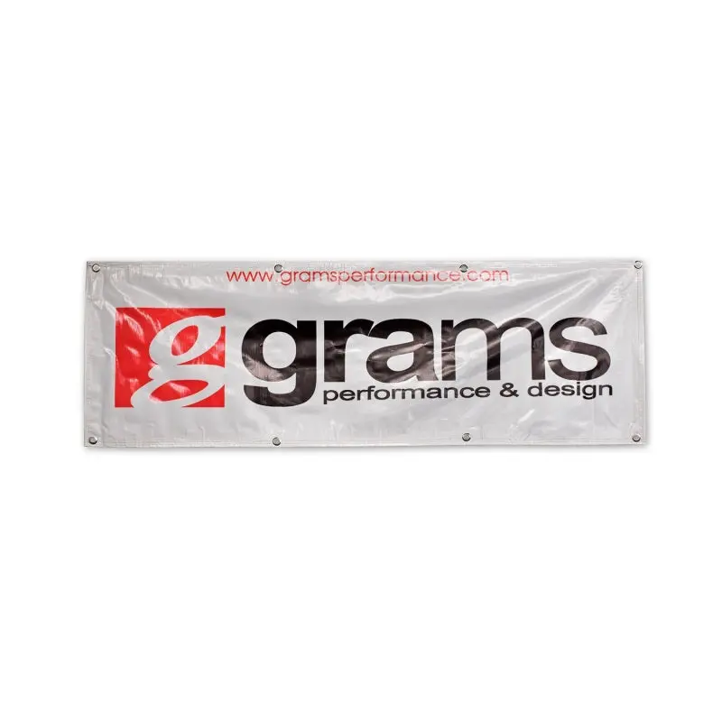 Grams Performance 60In X 20In Vinyl Shop Banner - Silver 1