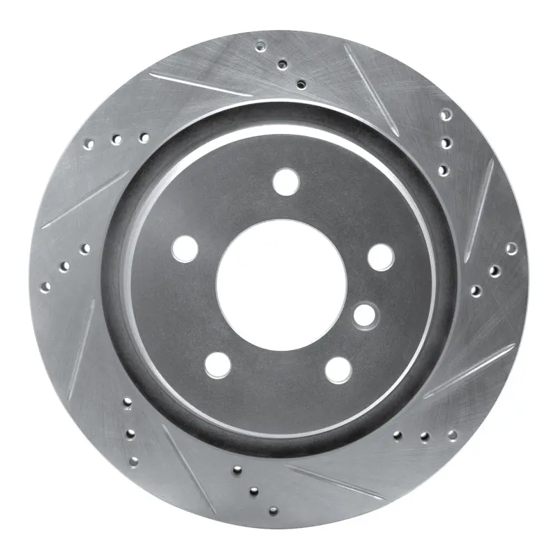 R1 95-02 Bmw M3 Left Rear Drilled & Slotted Silver Brake Rotor 1