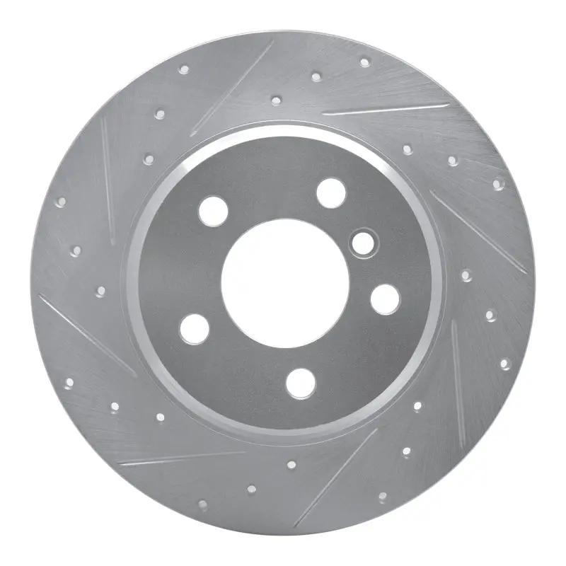 R1 00-06 Bmw X5 Rear Left Drilled & Slotted Silver Brake Rotor 1