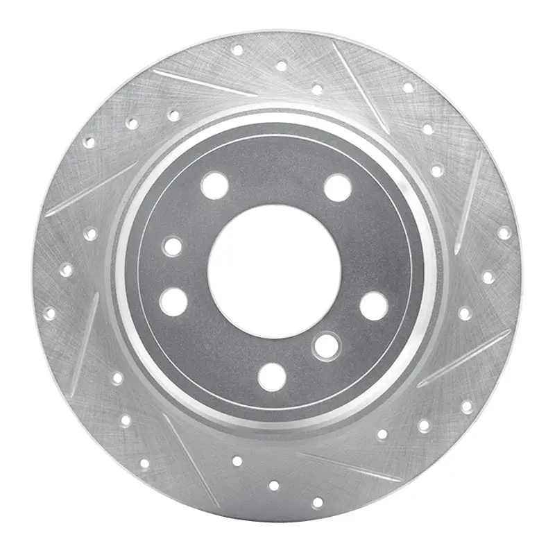 R1 89-95 Bmw 525I (Usa/Canada) Rear Right Drilled & Slotted Silver Brake Rotor 1