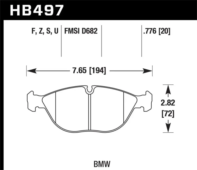 Hawk 99-09 / 11-12 Mercedes Sl Class Hps 5.0 Front Brake Pads 2