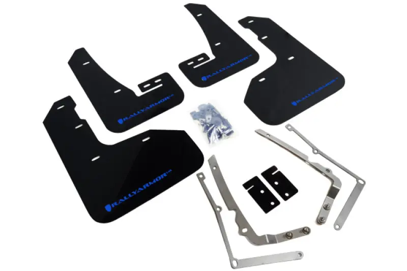 Rally Armor 15-17.5 Mkvii Vw Golf R Black Ur Mud Flap W/Blue Logo 1