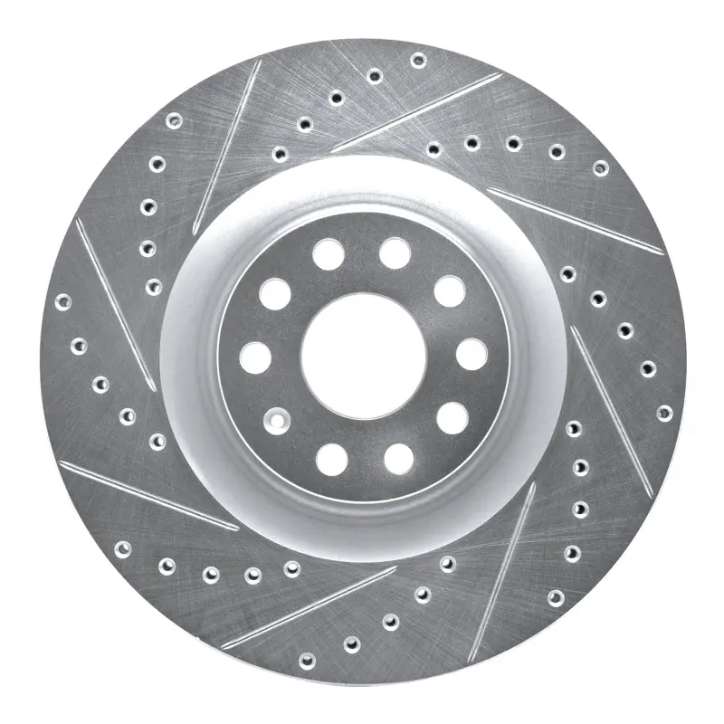 R1 06-13 Audi S3 (Mexico) Front Left Drilled & Slotted Silver Brake Rotor 1