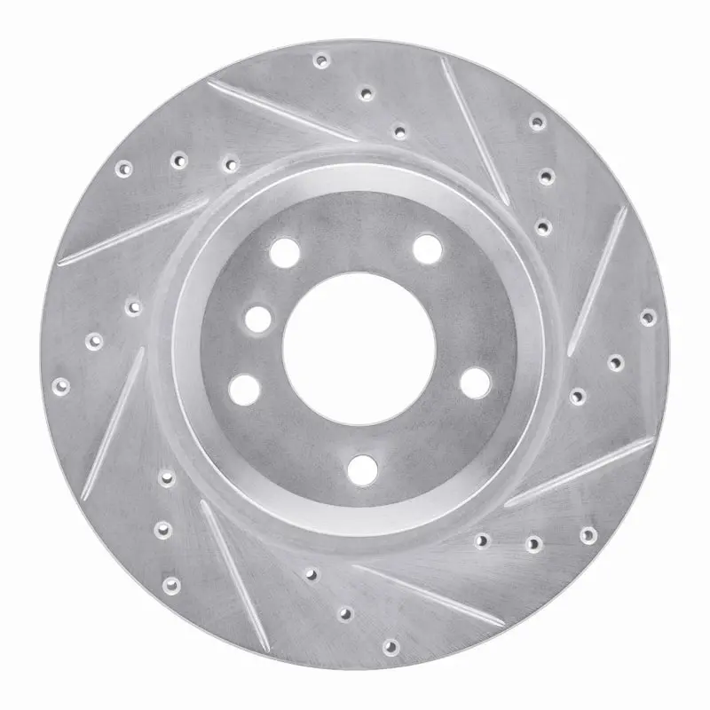 R1 11-16 Bmw Z4 Rear Right Drilled & Slotted Silver Brake Rotor 1
