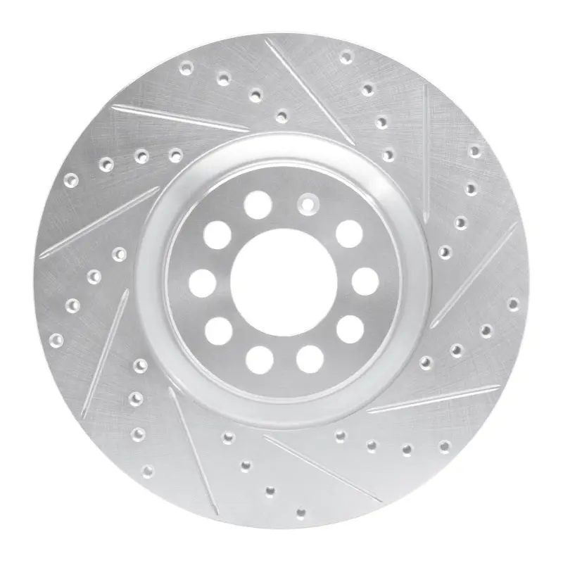 R1 00-06 Audi Tt Front Right Drilled & Slotted Silver Brake Rotor 1