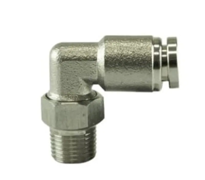 Turbosmart 1/8 Npt To 90 Degree 1/4 Pushloc Stainless Steel 1