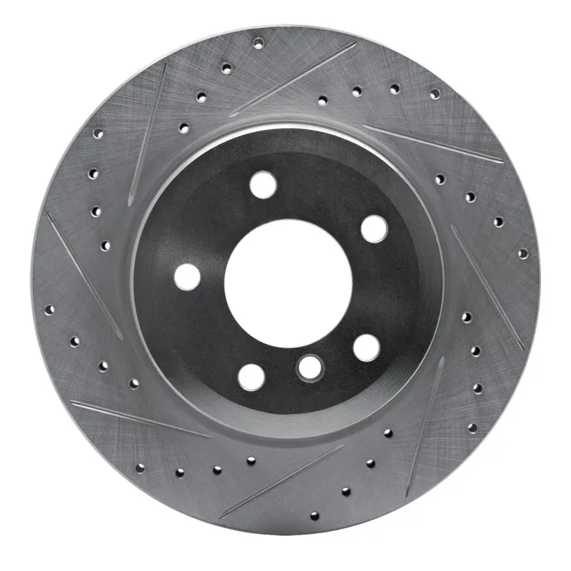R1 08-13 Bmw 135I Rear Left Drilled & Slotted Silver Brake Rotor 1