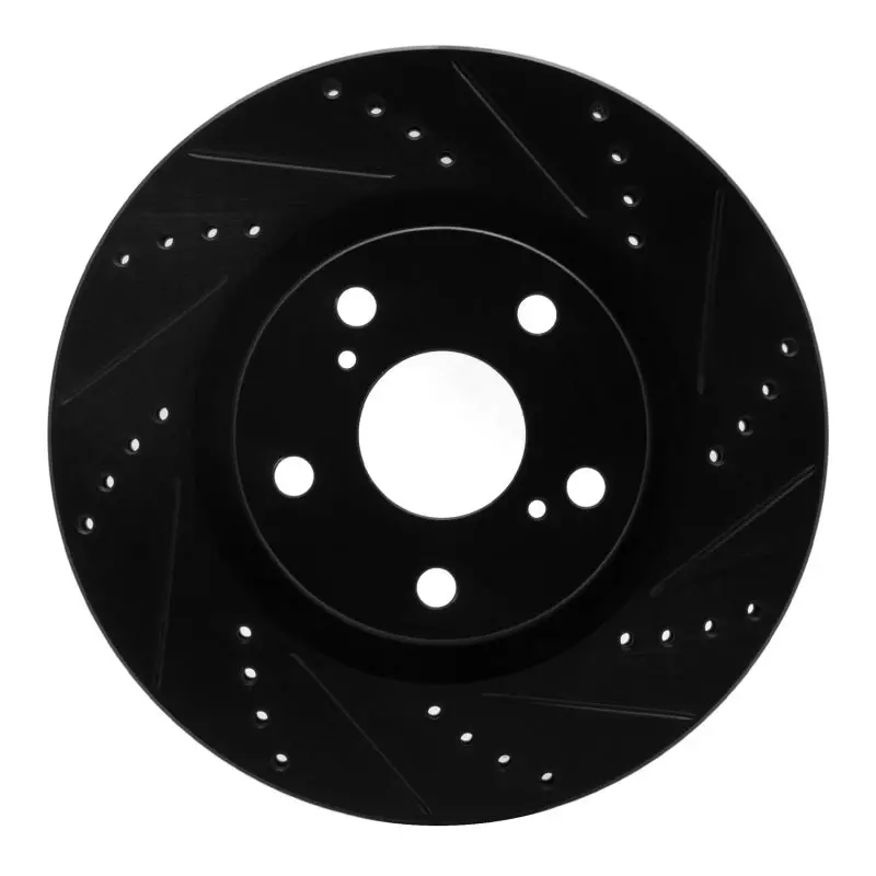R1 05-15 Volkswagen Bora (Mexico) Front Right Drilled & Slotted Black Brake Rotor 1