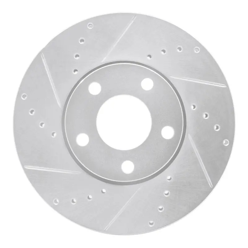 R1 92-08 Audi A4 (Usa/Canada) Front Left Drilled & Slotted Silver Brake Rotor 1