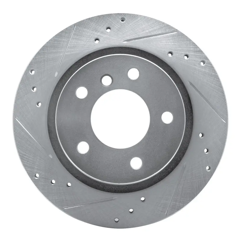 R1 2003-2008 Bmw Z4 Rear Left Drilled & Slotted Silver Brake Rotor 1