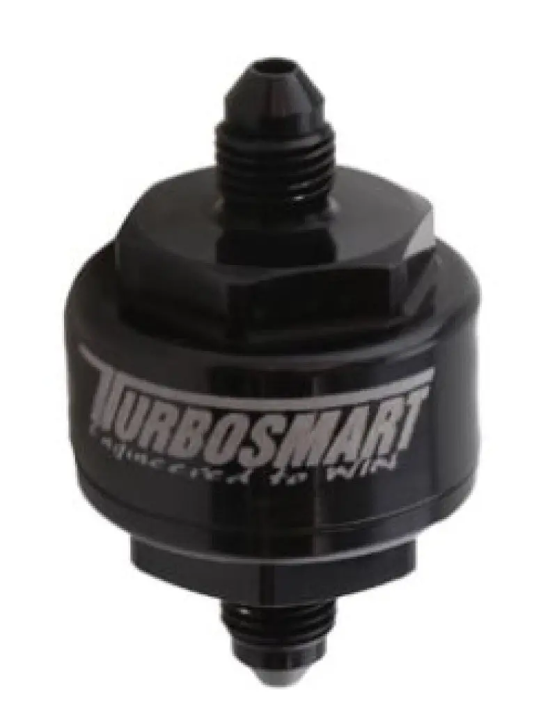 Turbosmart Billet Turbo Oil Feed Filter W/ 44 Micron Pleated Disc An-4 Male Inlet - Black 1