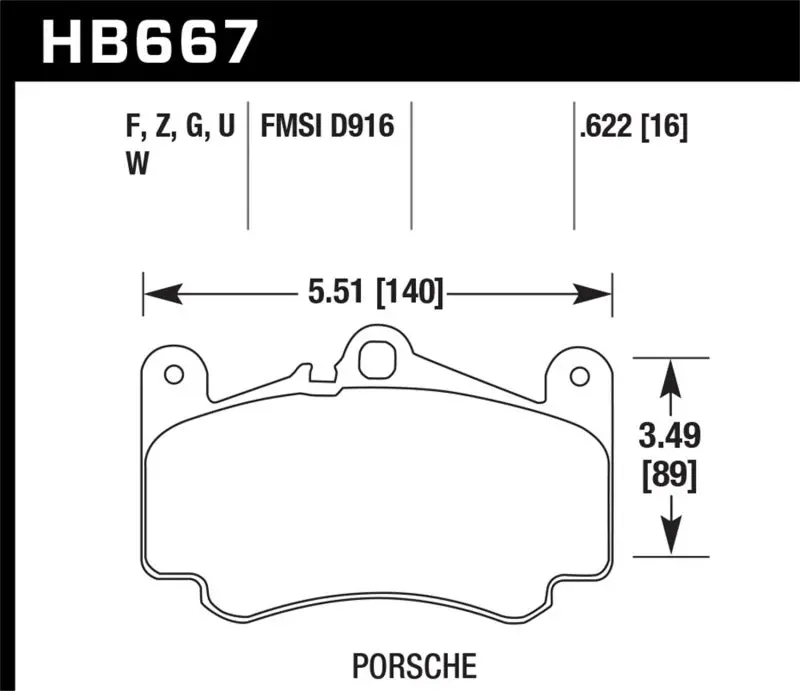 Hawk 2012 Porsche 911 Hp Plus Front Street Brake Pads 2