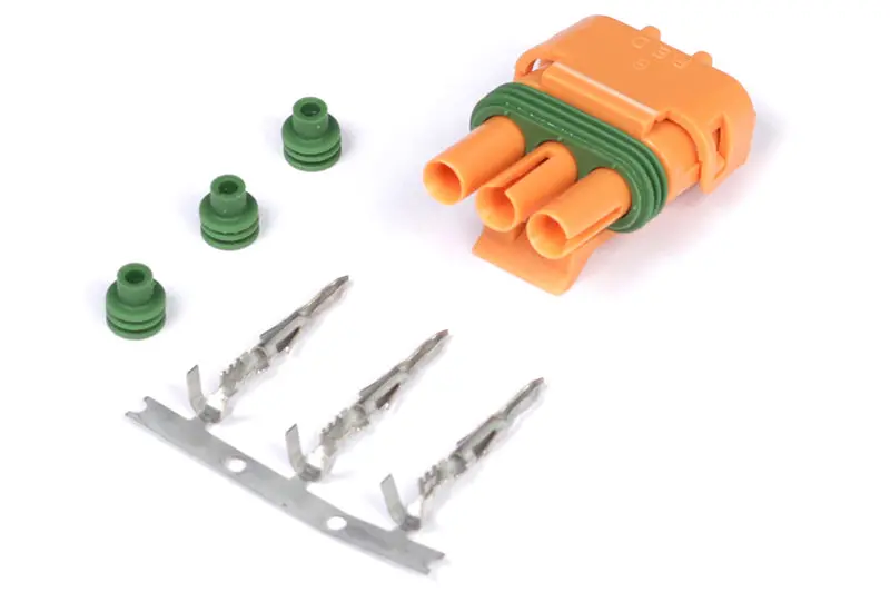 Haltech Delco Weather Pack 3 Pin Gm Style Map Sensor Connector Orange Plug & Pins 1