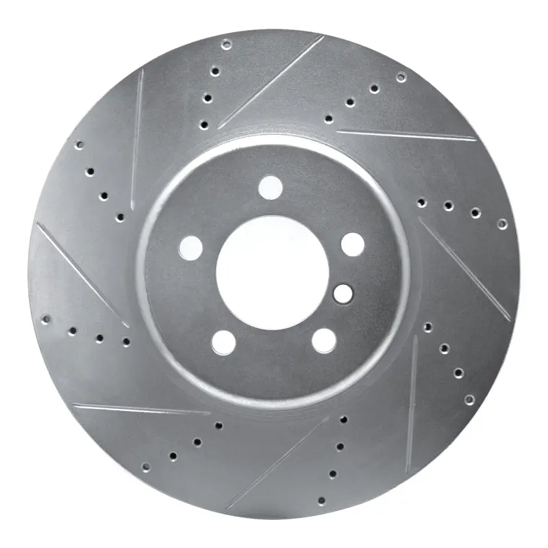 R1 13-20 Bmw 340I Front Left Drilled & Slotted Silver Brake Rotor 1