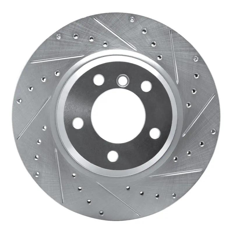 R1 06-12 Bmw 330I Front Right Drilled & Slotted Silver Brake Rotor 1