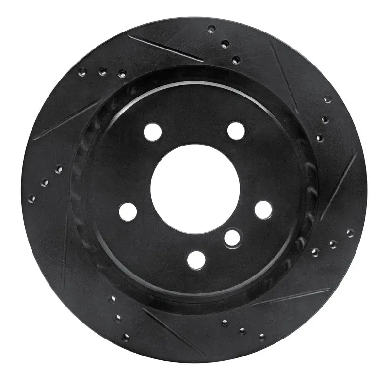 R1 95-02 Bmw Z3 Left Rear Drilled & Slotted Black Brake Rotor 1
