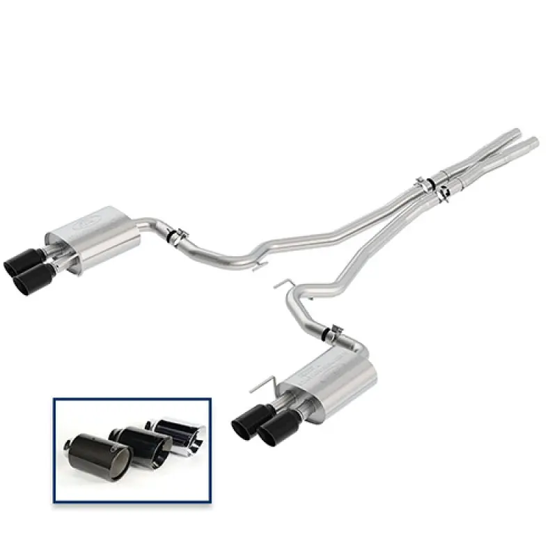 Ford Racing 2018+ Mustang Gt 5.0L Cat-Back Sport Exhaust System W/ Quad Black Chrome Tips 1