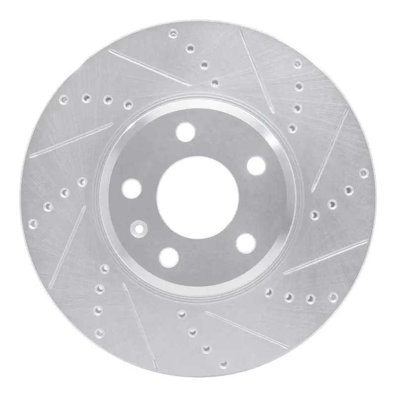 R1 08-25 Audi A4 (Usa/Canada) Front Right Drilled & Slotted Silver Brake Rotor 1