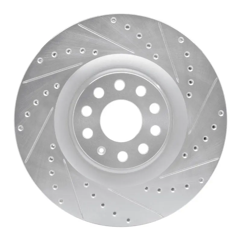 R1 06-13 Audi S3 (Mexico) Front Right Drilled & Slotted Silver Brake Rotor 1