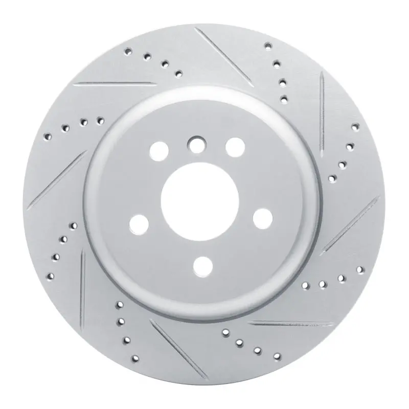 R1 17-25 Bmw 330I Left Rear Drilled & Slotted Silver Brake Rotor 1