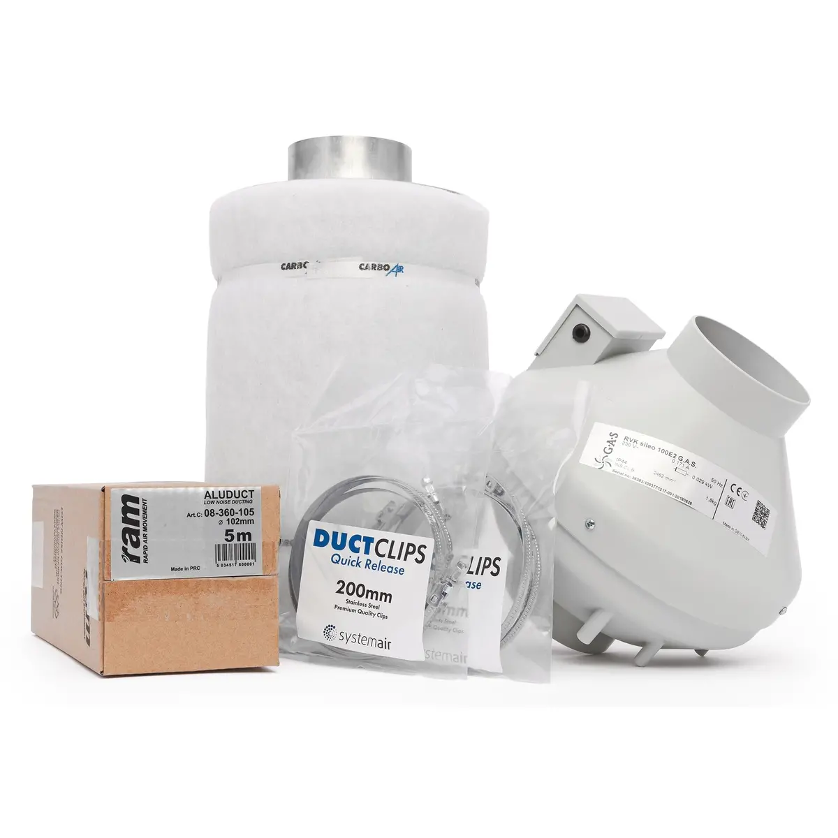Carbo Air 4 Inch Fan & Filter Kit 1