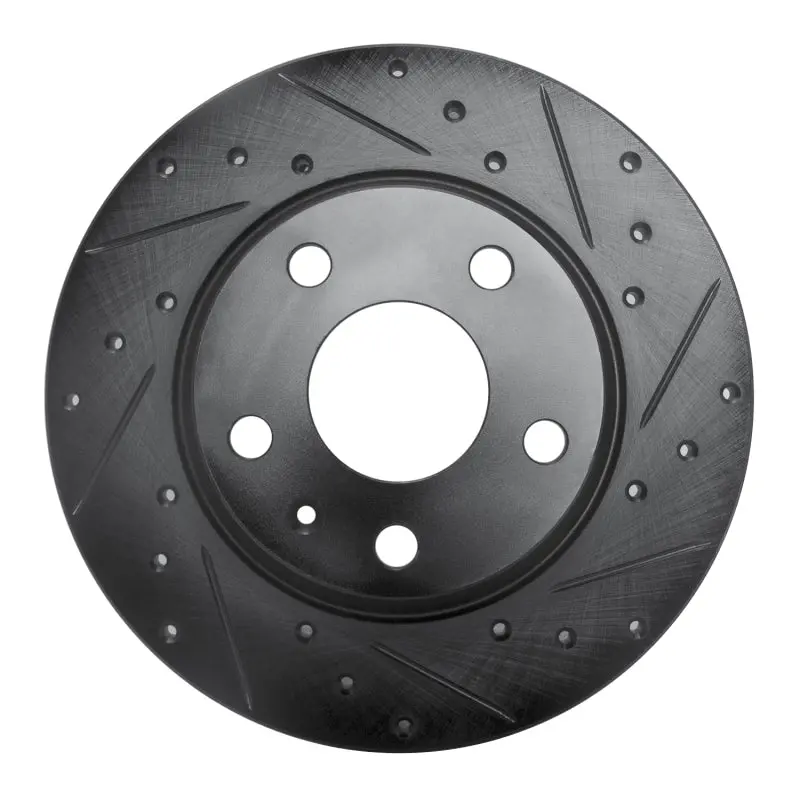R1 08-15 Audi Tt Quattro Rear Right Drilled & Slotted Black Brake Rotor 1