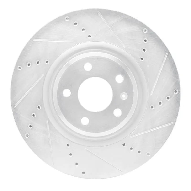 R1 12-20 Audi A6 (Usa/Canada) Front Right Drilled & Slotted Silver Brake Rotor 1