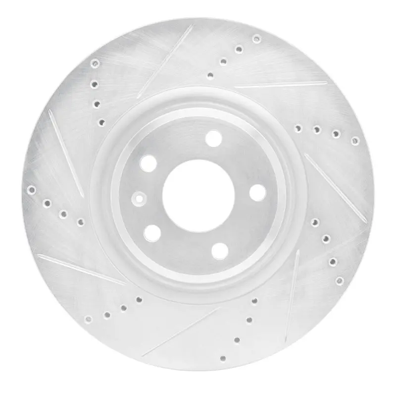 R1 12-20 Audi Q5 (Mexico) Front Left Drilled & Slotted Silver Brake Rotor 1