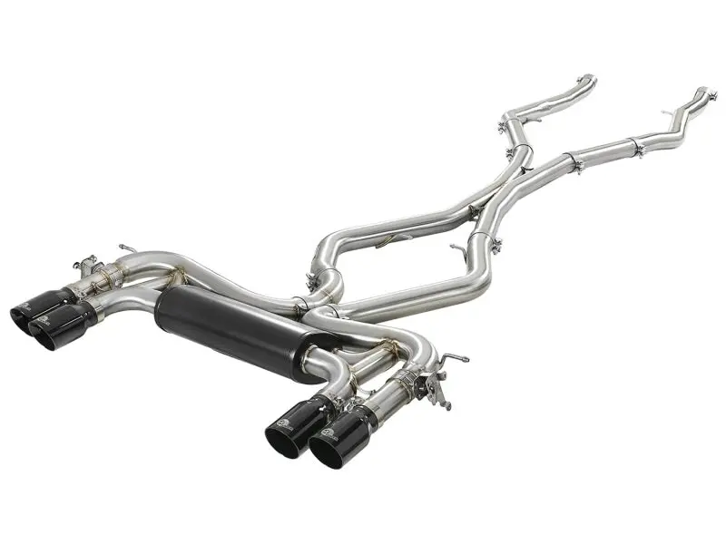 Afe Mach Force-Xp 3.5In. 304 Ss C/B Exhaust System 15-18 Bmw X5 M (F85) V8-4.4L (Tt) - Black Tip 1