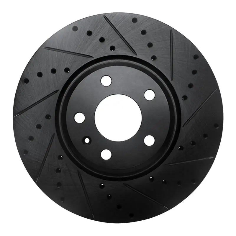 R1 2011-2017 Audi A4 (Usa/Canada) Front Right Drilled & Slotted Black Brake Rotor 1