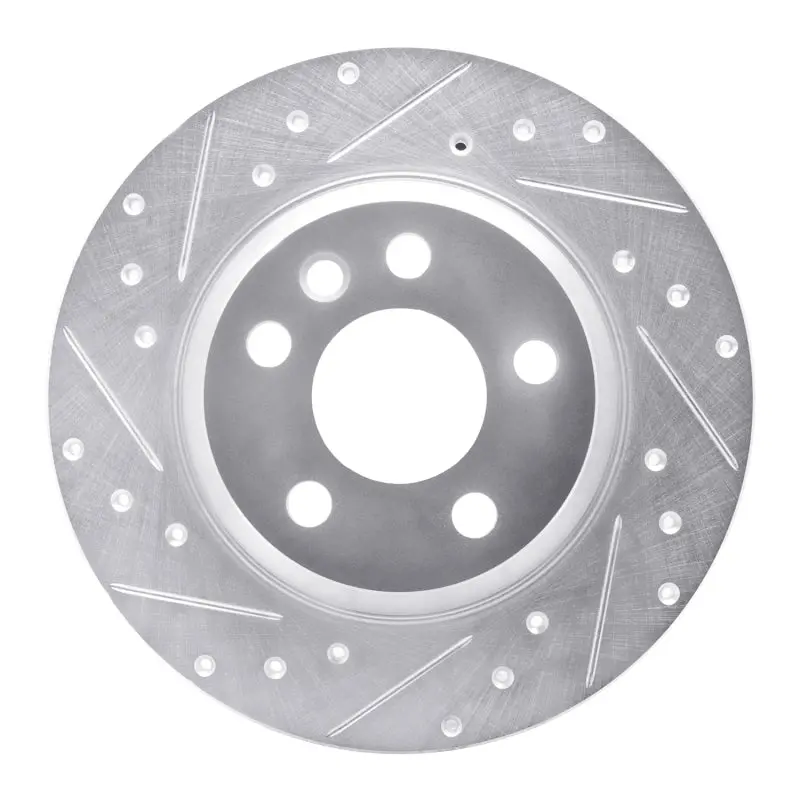 R1 01-03 Volkswagen Eurovan Rear Left Drilled & Slotted Silver Brake Rotor 1