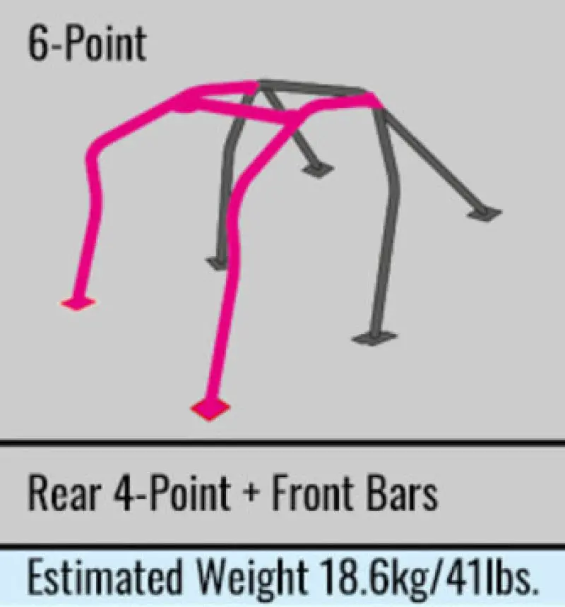 Cusco D1 Chromoly 6Pt 2-Pssgr Blue Roll Cage 18+ Honda Civic Type-R / 17+ 5-Door Hatchback 1