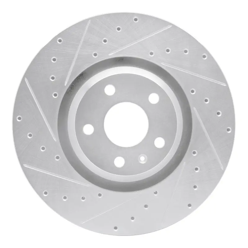 R1 08-11 Audi Tts Quattro Front Left Drilled & Slotted Silver Brake Rotor 1