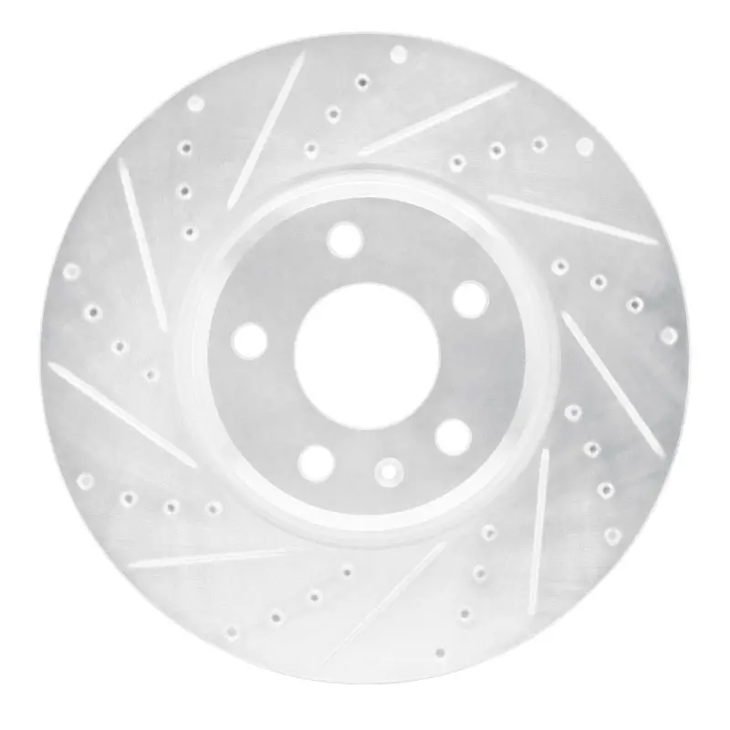 R1 08-12 Audi Q5 (Mexico) Front Left Drilled & Slotted Silver Brake Rotor 1