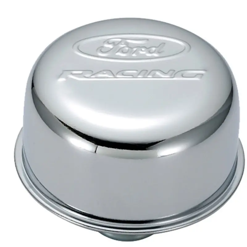 Ford Racing Logo Push-In Type Air Breather Cap - Chrome 1