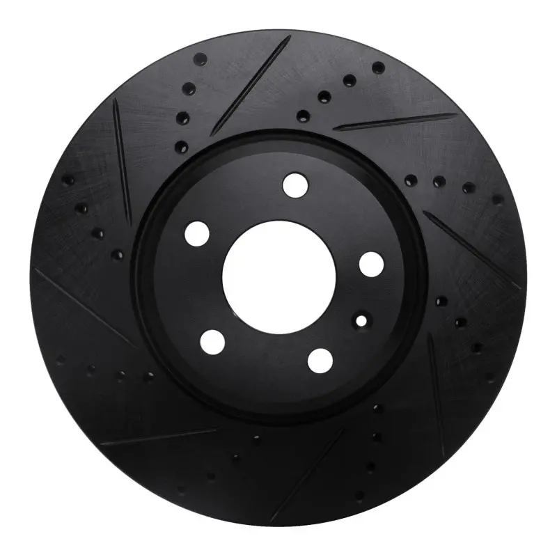 R1 08-25 Audi A4 (Mexico) Front Left Drilled & Slotted Black Brake Rotor 1