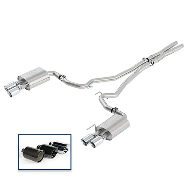 Ford Racing 2018+ Mustang Gt 5.0L Cat-Back Extreme Exhaust System W/ Quad Chrome Tips 1