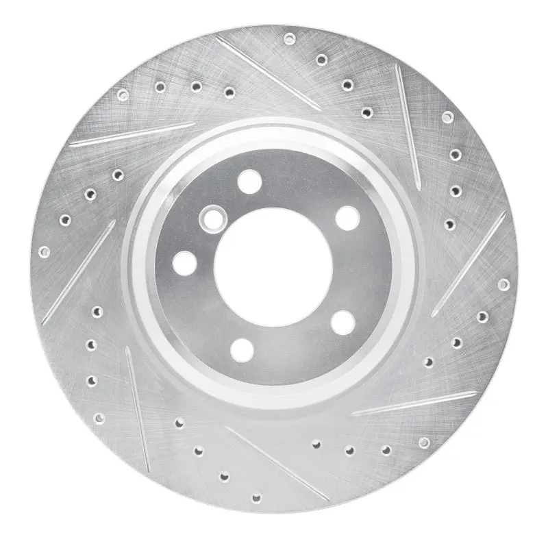 R1 07-15 Bmw 335Xi Front Right Drilled & Slotted Silver Brake Rotor 1