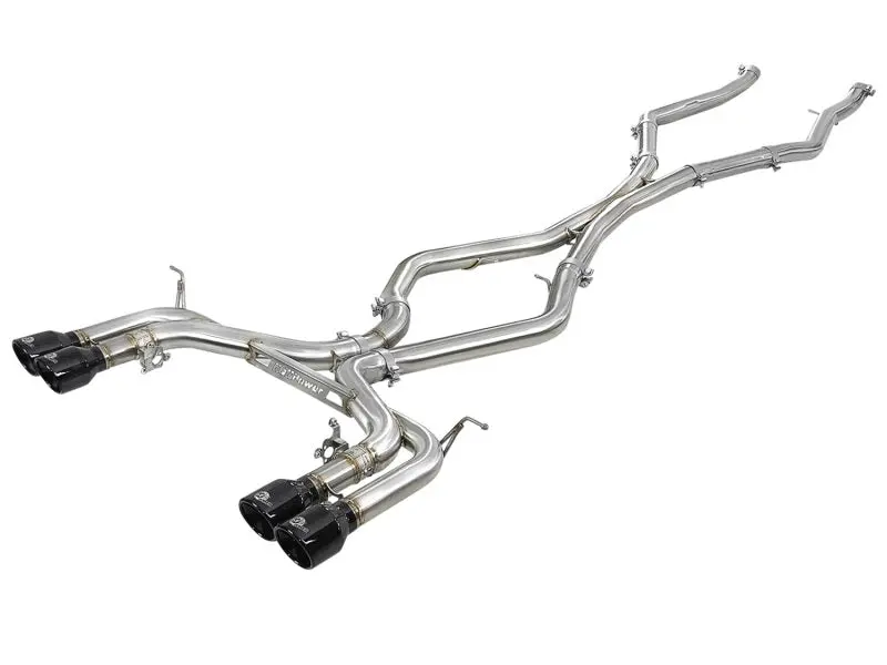 Afe Mach Force-Xp 3.5In. 304 Ss C/B Exhaust W/O Muffler 15-18 Bmw X5 M V8-4.4L (Tt) - Black Tip 1