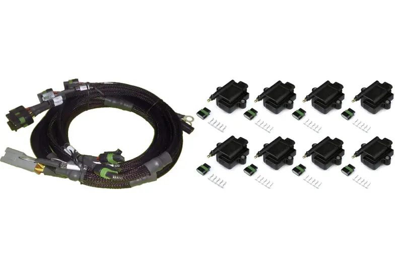 Haltech Big/Small Block Ford V8 8 Channel Individual High Output Ign-1A Inductive Coil & Harness Kit 1